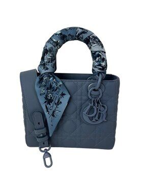 Christian Dior Small Ultramatte Lady Dior Perrywinkle Bag with Strap